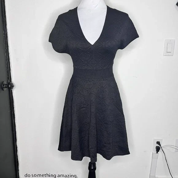 NWT Opening Ceremony Black Medallion Jacquard Flare Dress Size XS - Picture 3 of 8